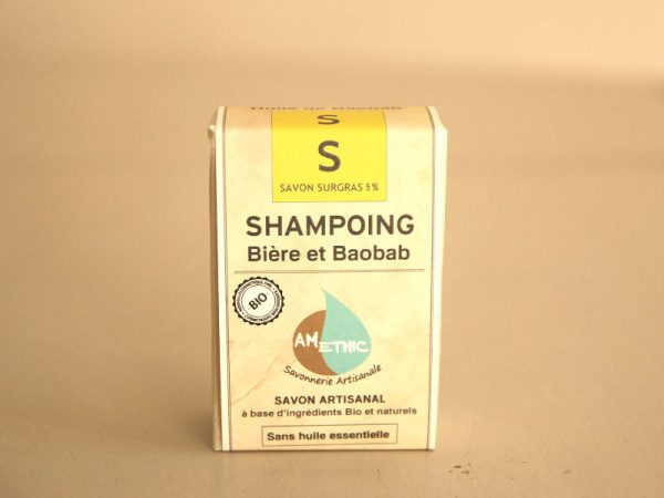 shampoing solide bio à la bière et baobab france
