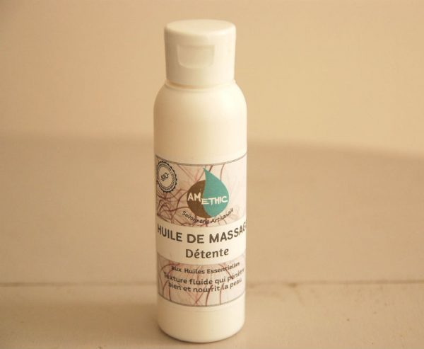 huile de massage détente bio savonneire amethic