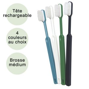 Brosse à dent ecologique bioplastique rechargeable